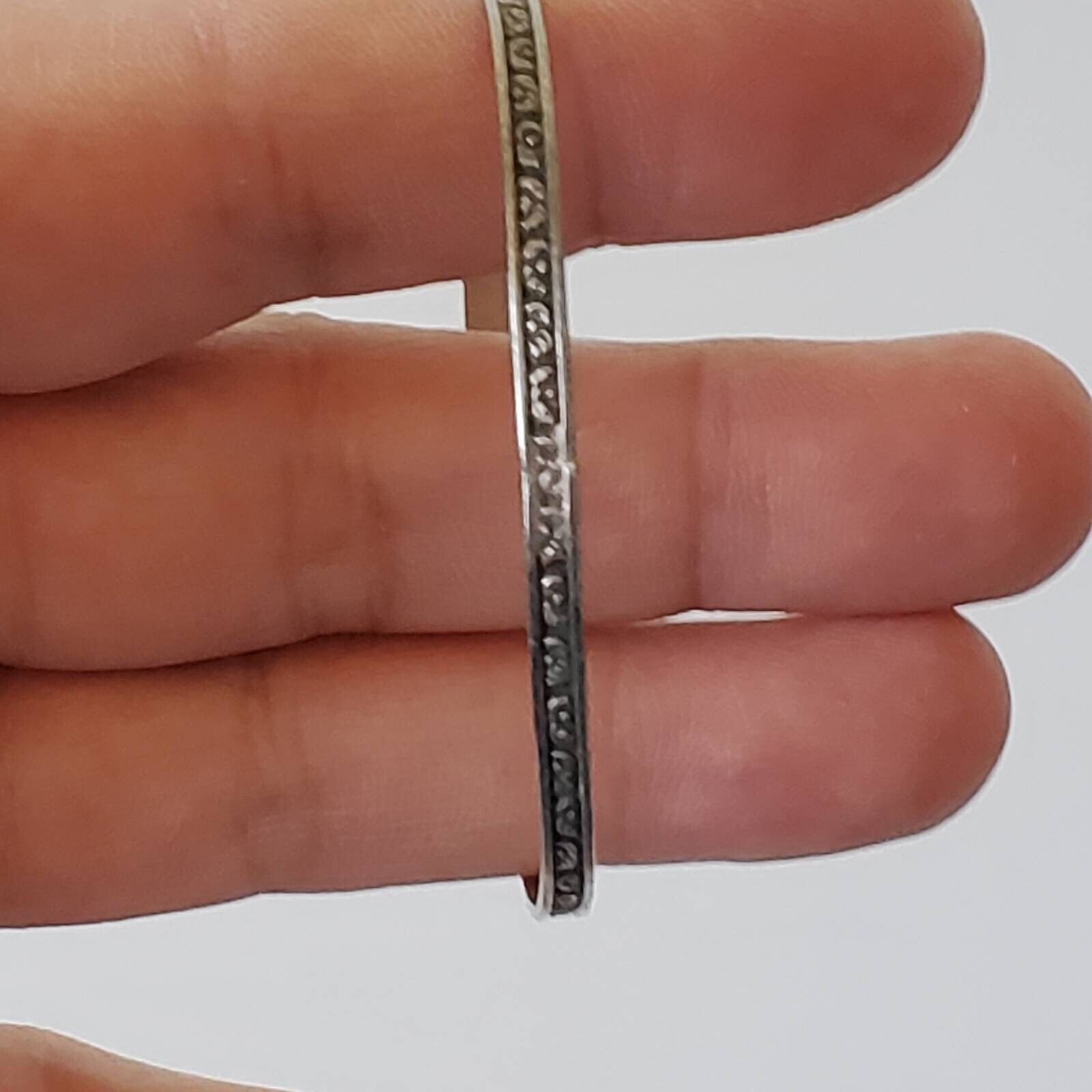Antique Nathan & Hayes? Silver Bangle Bracelet Art Nouveau 1900s England Small