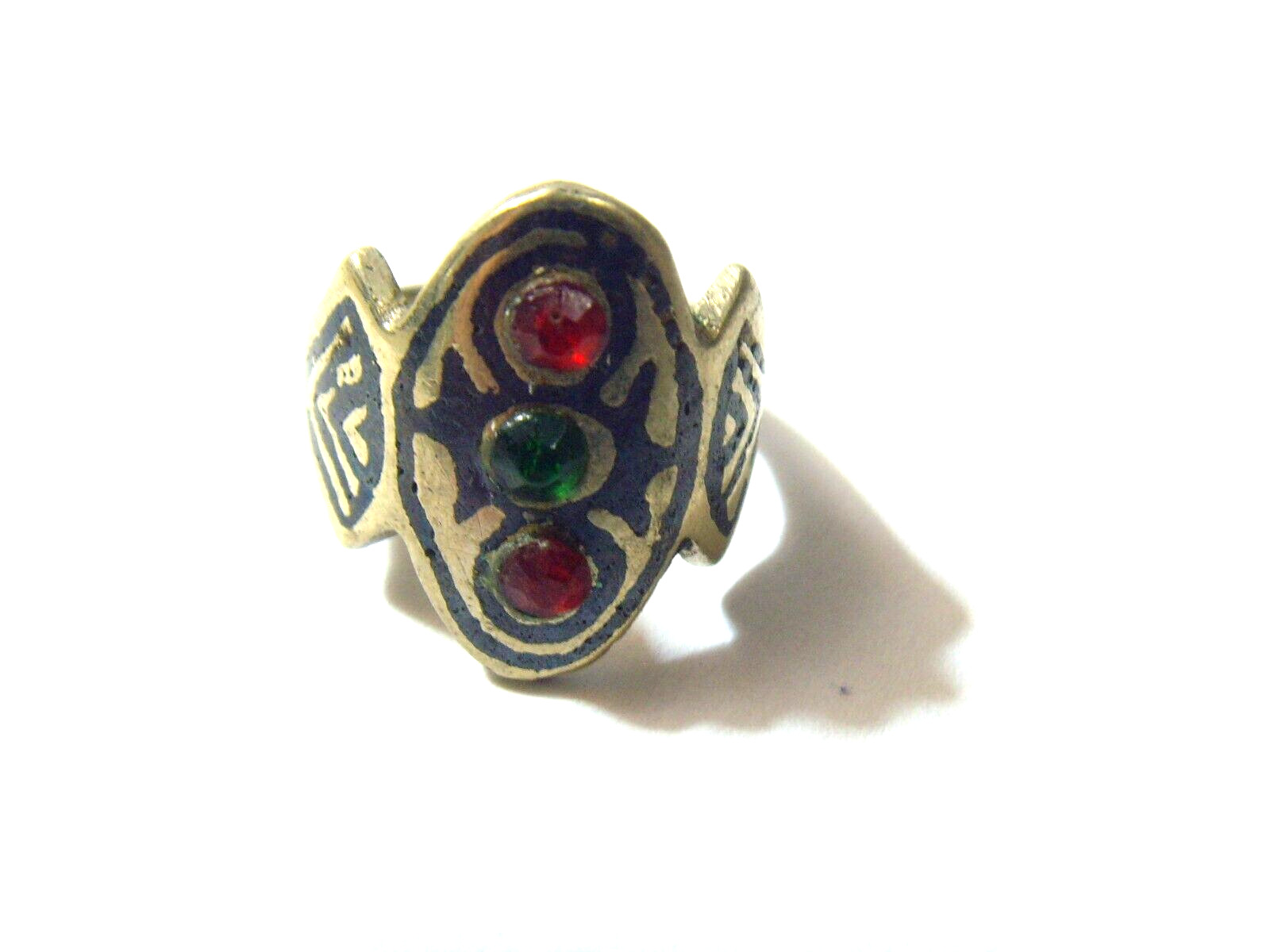 1800s antique Kazakh tribal niello wedding ring size 6.5 Central Asia 52264