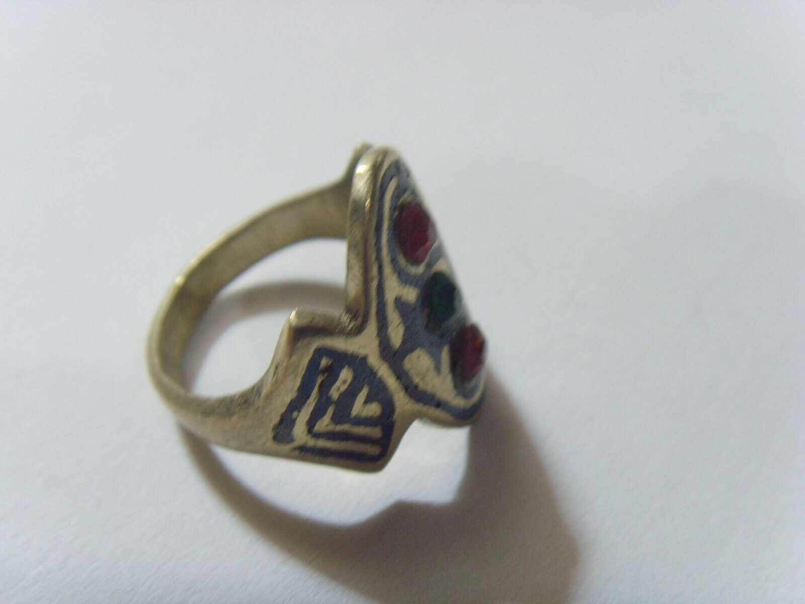 1800s antique Kazakh tribal niello wedding ring size 6.5 Central Asia 52264
