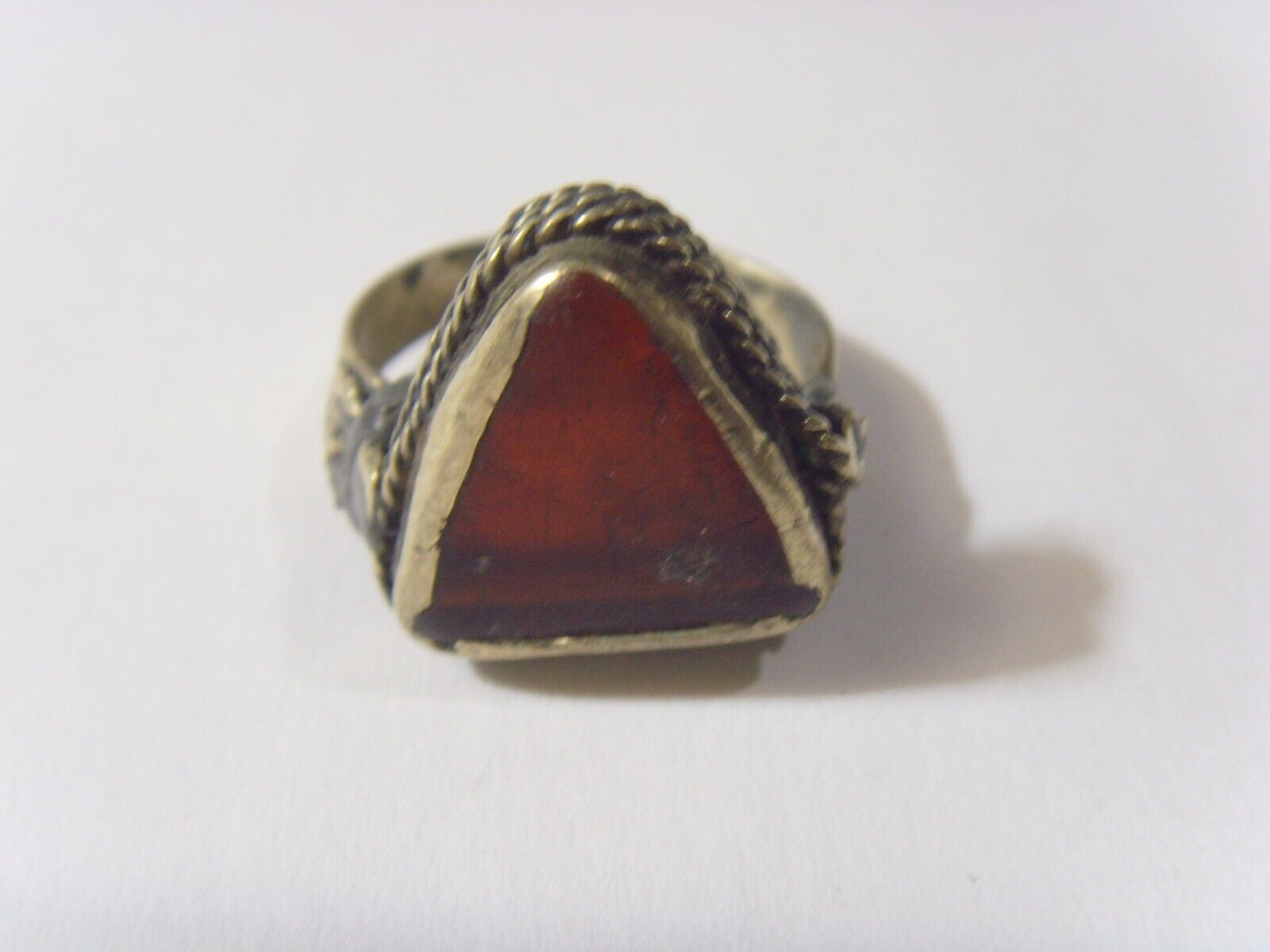 1800s antique Pyramid motif nomadic tribal wedding ring 8 size 52277
