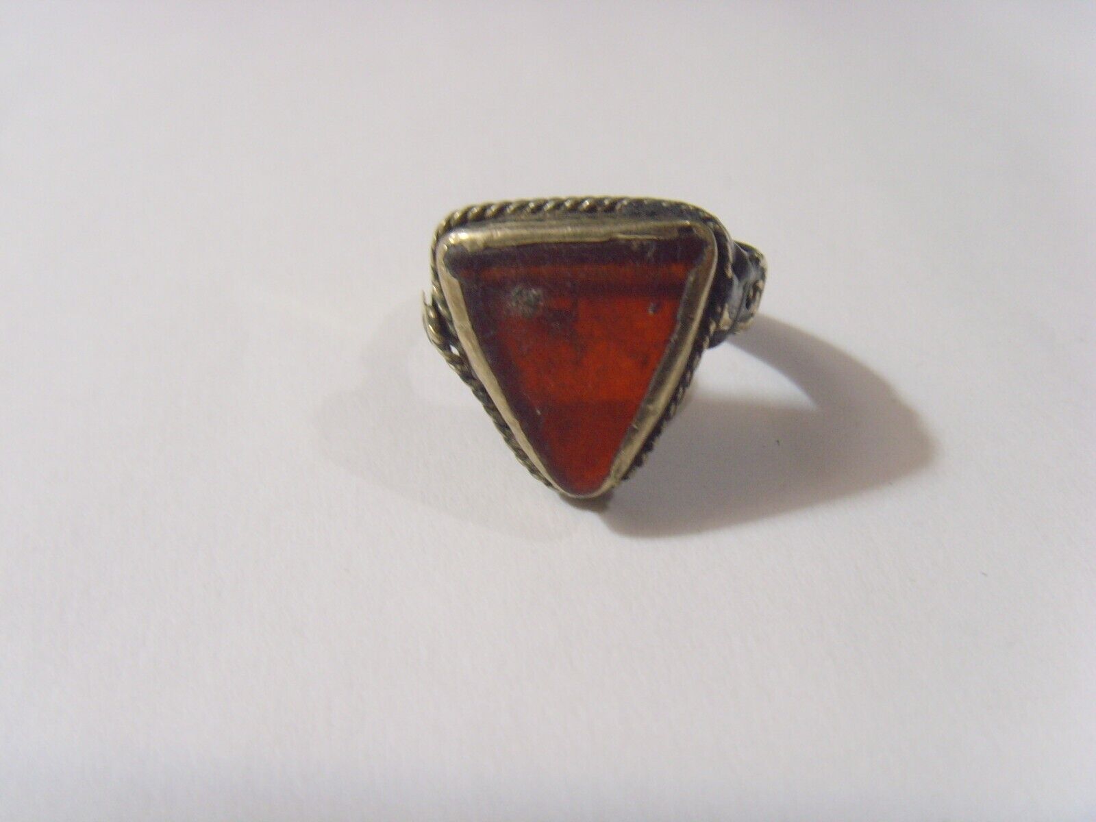 1800s antique Pyramid motif nomadic tribal wedding ring 8 size 52277