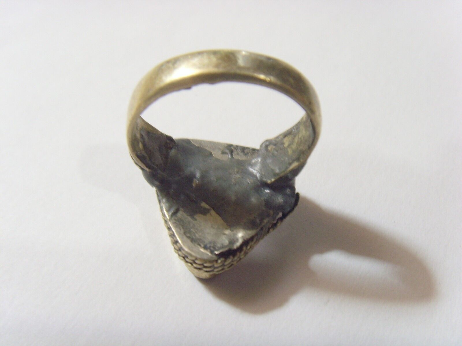 1800s antique Pyramid motif nomadic tribal wedding ring 8 size 52277