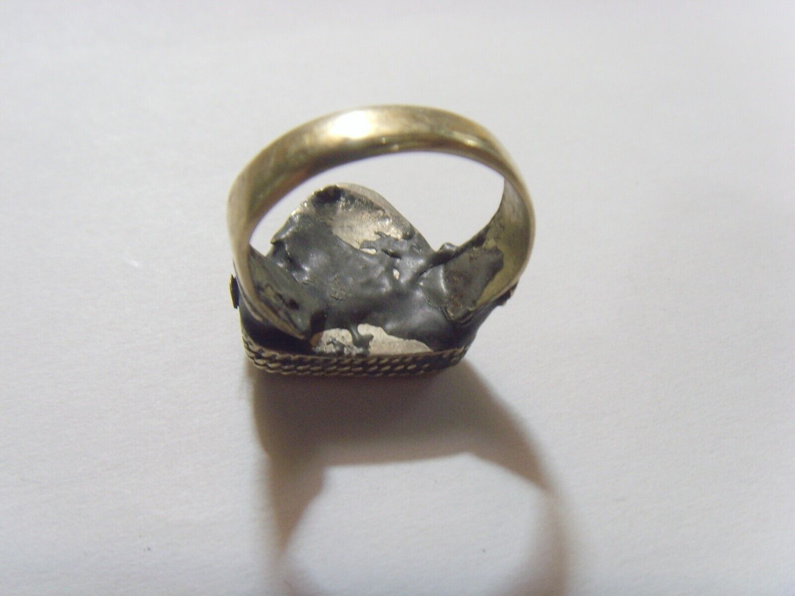 1800s antique Pyramid motif nomadic tribal wedding ring 8 size 52277