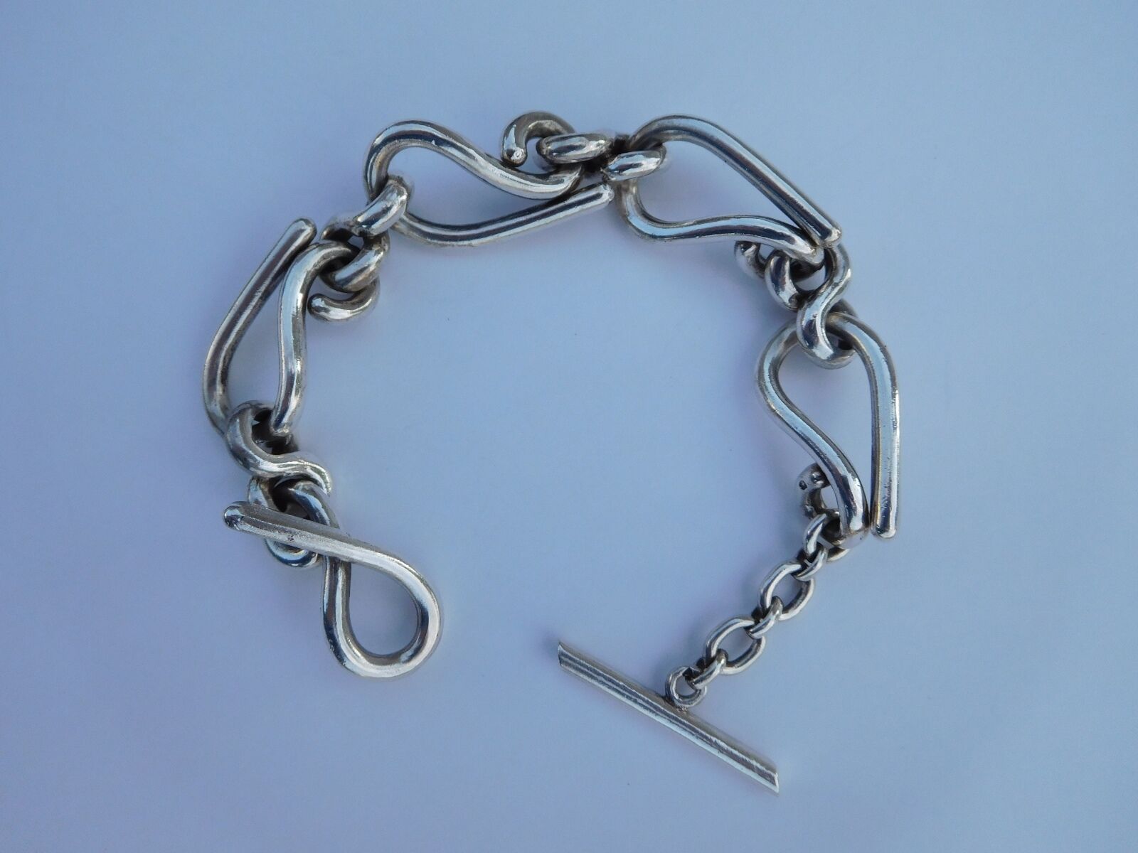 Cool Rare Unisex Art Nouveau Deco Early 1900s French Solid Silver Bracelet !