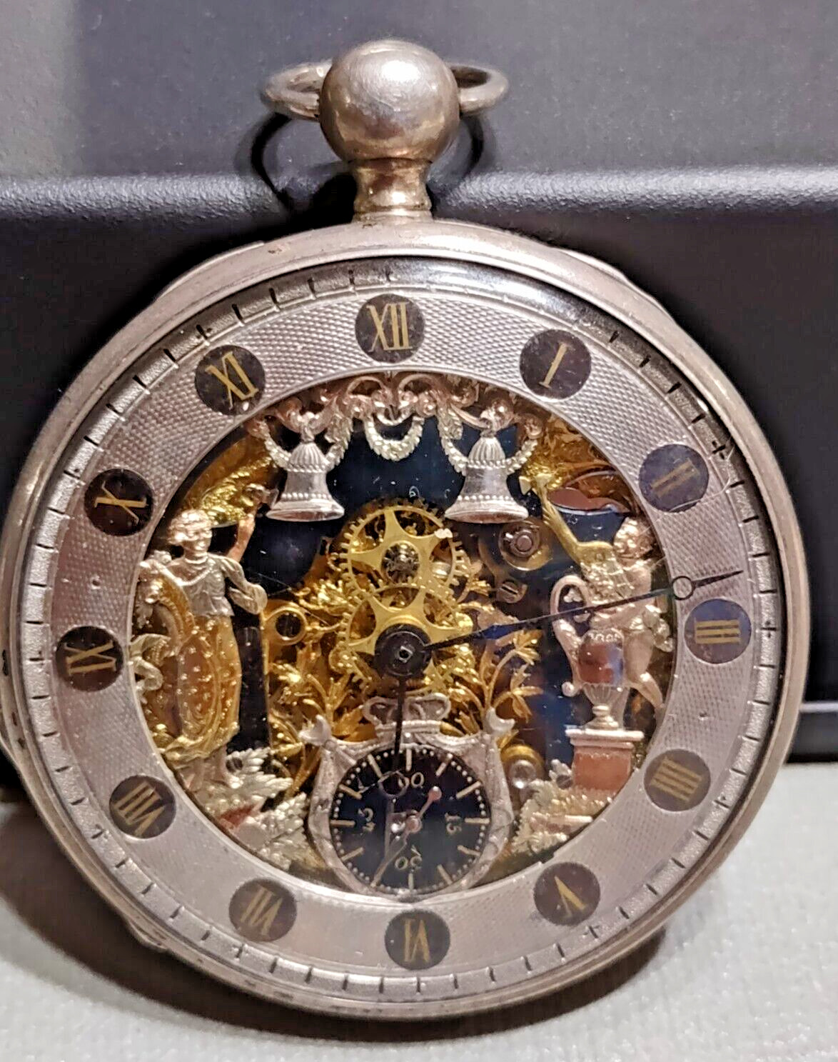 1800's SKELETONIZED JACQUEMART AUTOMATON REPEATER VERGE FUSEE POCKET WATCH 60mm