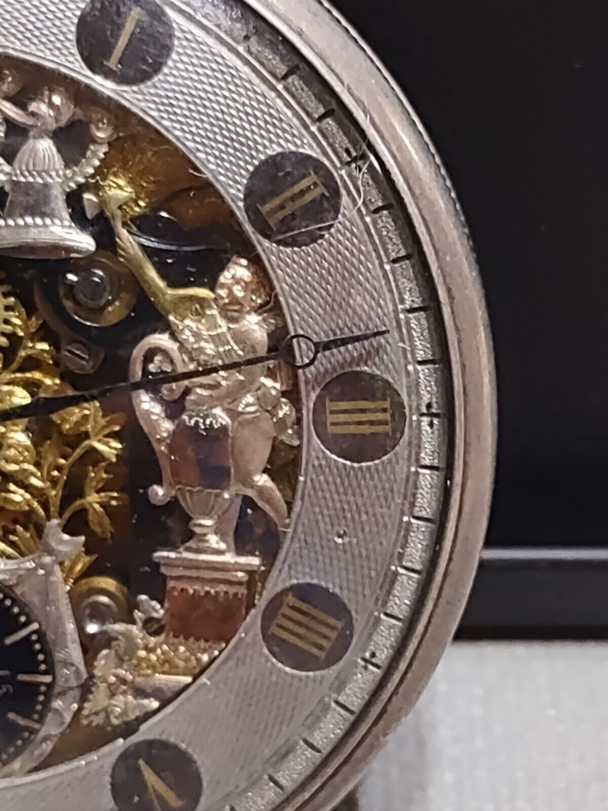 1800's SKELETONIZED JACQUEMART AUTOMATON REPEATER VERGE FUSEE POCKET WATCH  60mm