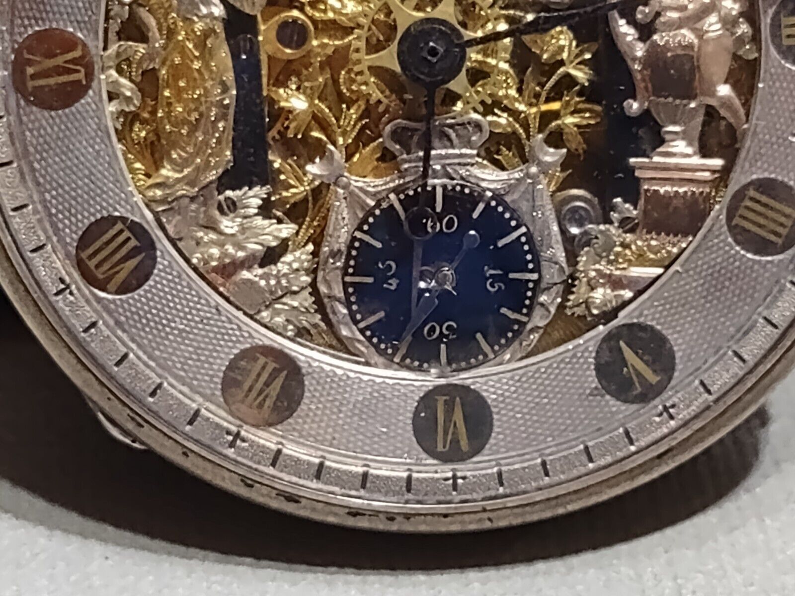 1800's SKELETONIZED JACQUEMART AUTOMATON REPEATER VERGE FUSEE POCKET WATCH  60mm