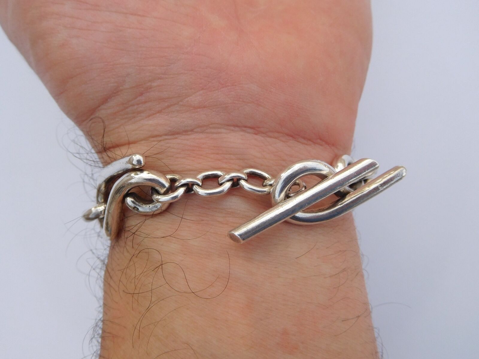 Cool Rare Unisex Art Nouveau Deco Early 1900s French Solid Silver Bracelet !