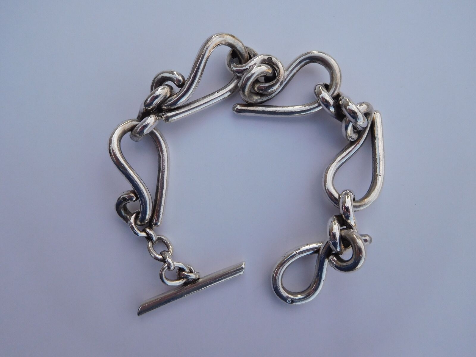 Cool Rare Unisex Art Nouveau Deco Early 1900s French Solid Silver Bracelet !