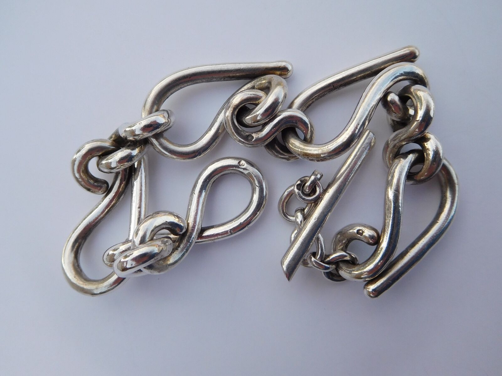 Cool Rare Unisex Art Nouveau Deco Early 1900s French Solid Silver Bracelet !