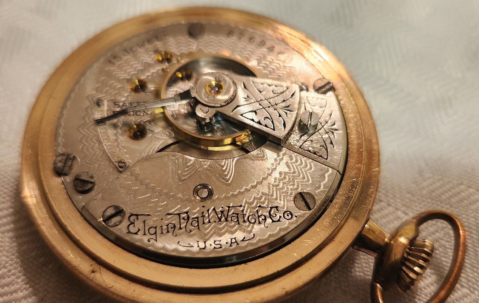 LATE 1800s ELGIN POCKET WATCH GOLD FILLED 15 Jewels