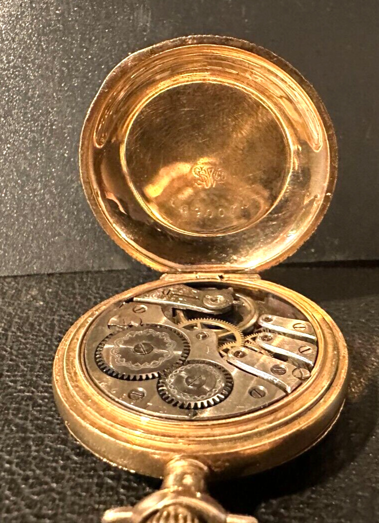 Gold filled Hunter Case size 0 Pocket watch late 1800s, with matching chain