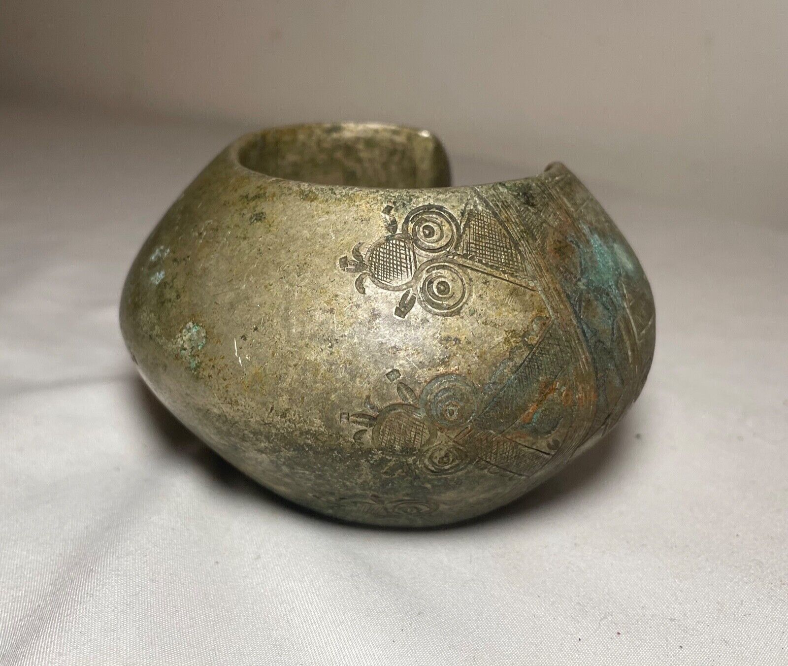 1800s Antique African Niger Baoulé Dogon Bronze Manilla Currency Bracelet nickel