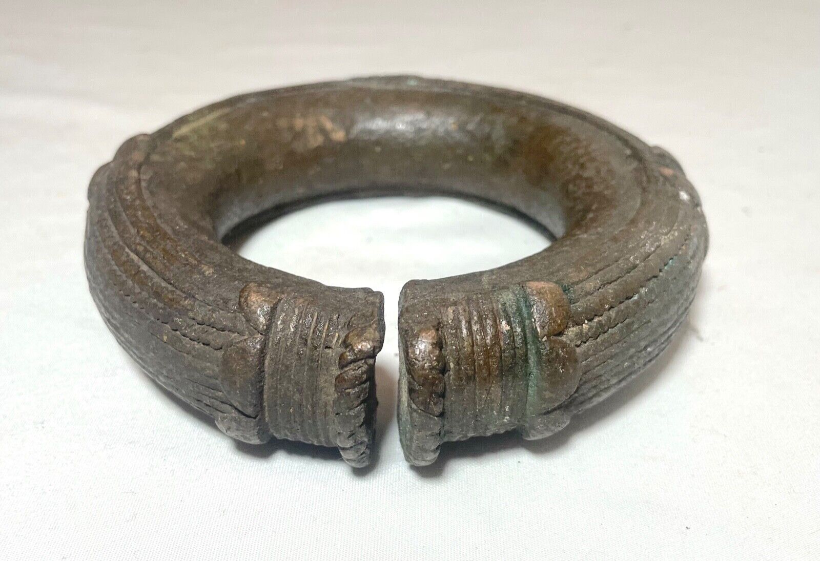 1800's Antique African Niger Baoulé Dogon Bronze Manilla Currency Bracelet Cuff~