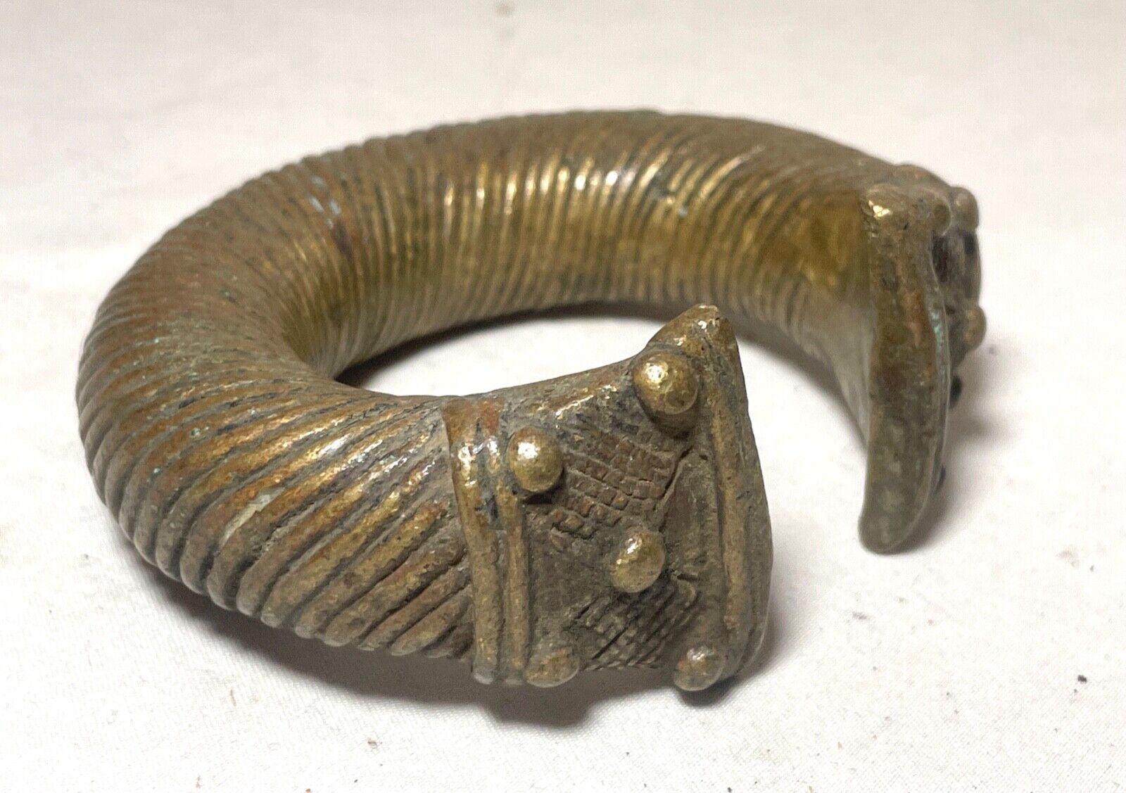 1800's Antique African Niger Baoulé Dogon Bronze Manilla Currency Bracelet rare