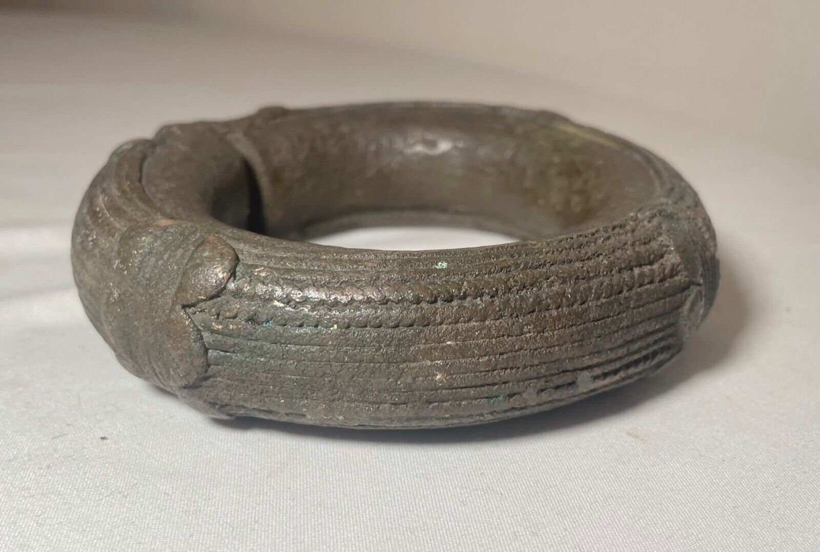 1800's Antique African Niger Baoulé Dogon Bronze Manilla Currency Bracelet Cuff~
