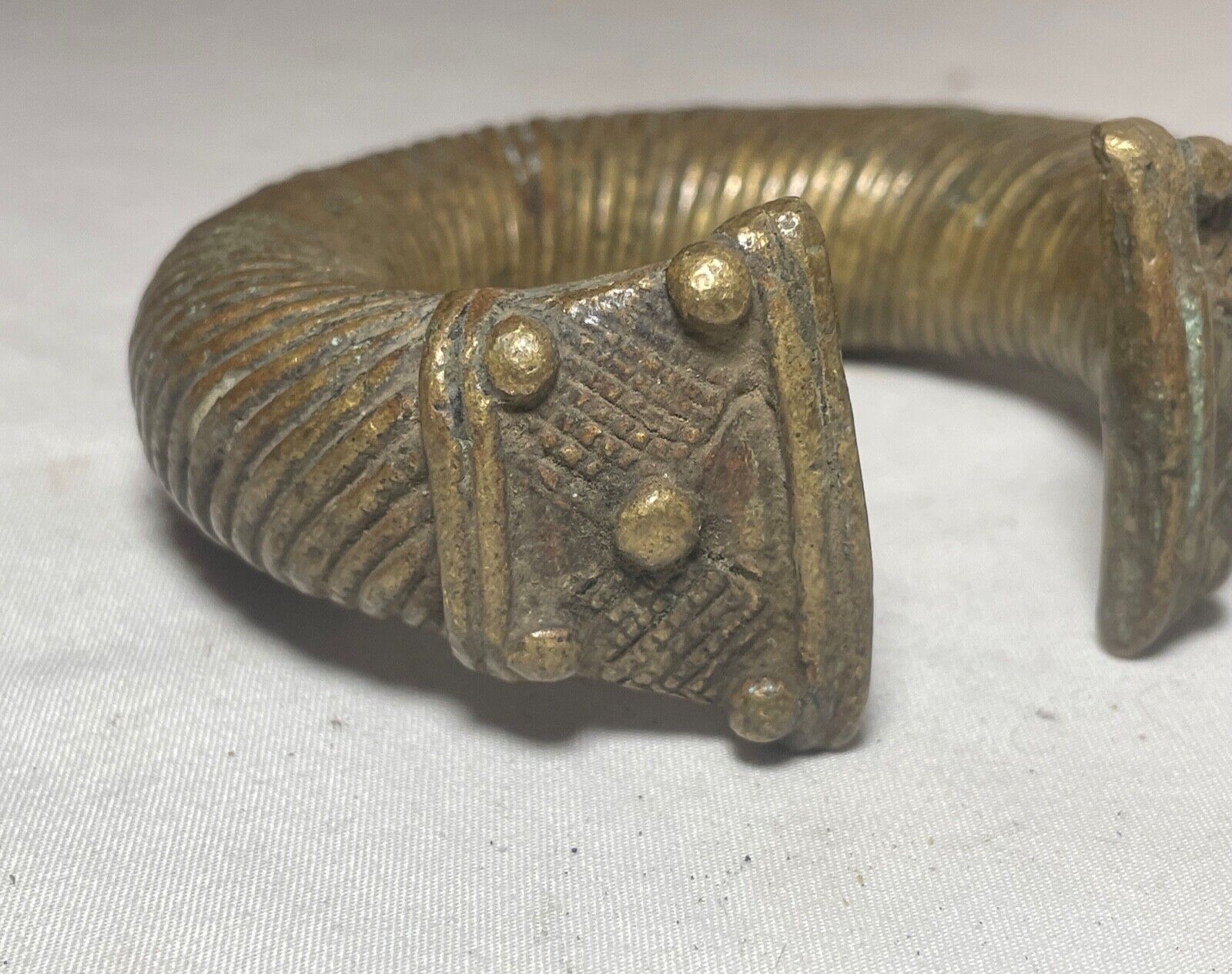 1800's Antique African Niger Baoulé Dogon Bronze Manilla Currency Bracelet rare