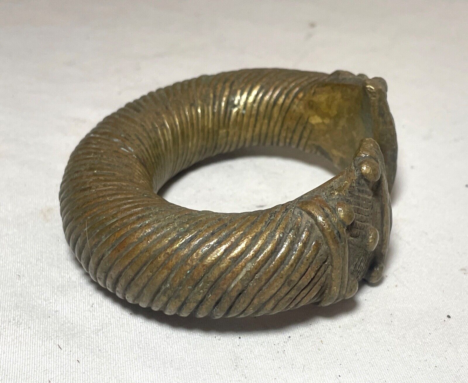 1800's Antique African Niger Baoulé Dogon Bronze Manilla Currency Bracelet rare