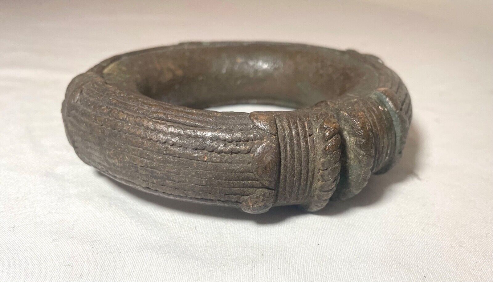 1800's Antique African Niger Baoulé Dogon Bronze Manilla Currency Bracelet Cuff~