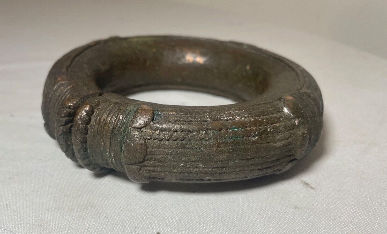 1800's Antique African Niger Baoulé Dogon Bronze Manilla Currency Bracelet Cuff~