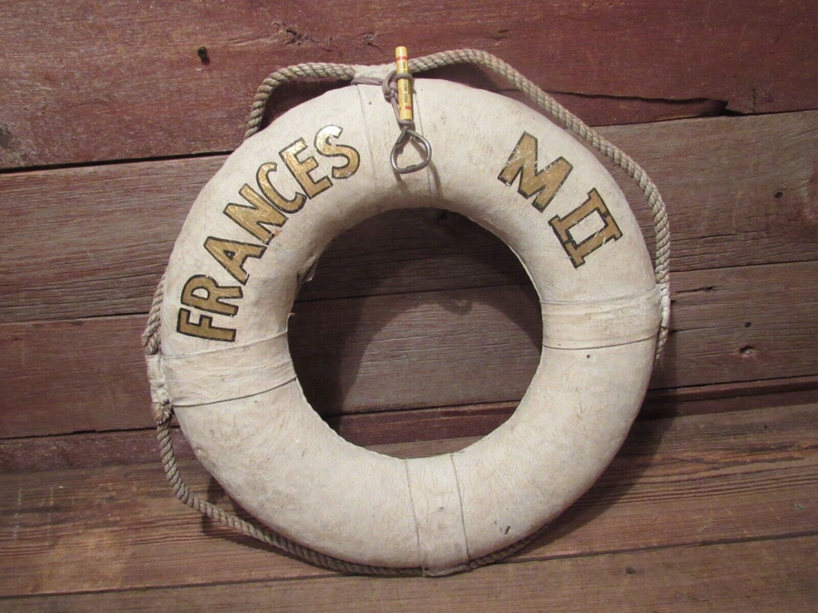 Antique Vintage Early 1900's FRANCES MII Life Preserver Ring Bouy Boat Ship