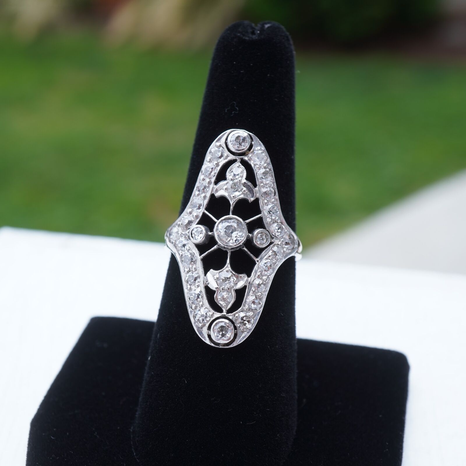 Dazzling Antique Edwardian 1900's 14k Solid Yellow Gold Diamond Ring
