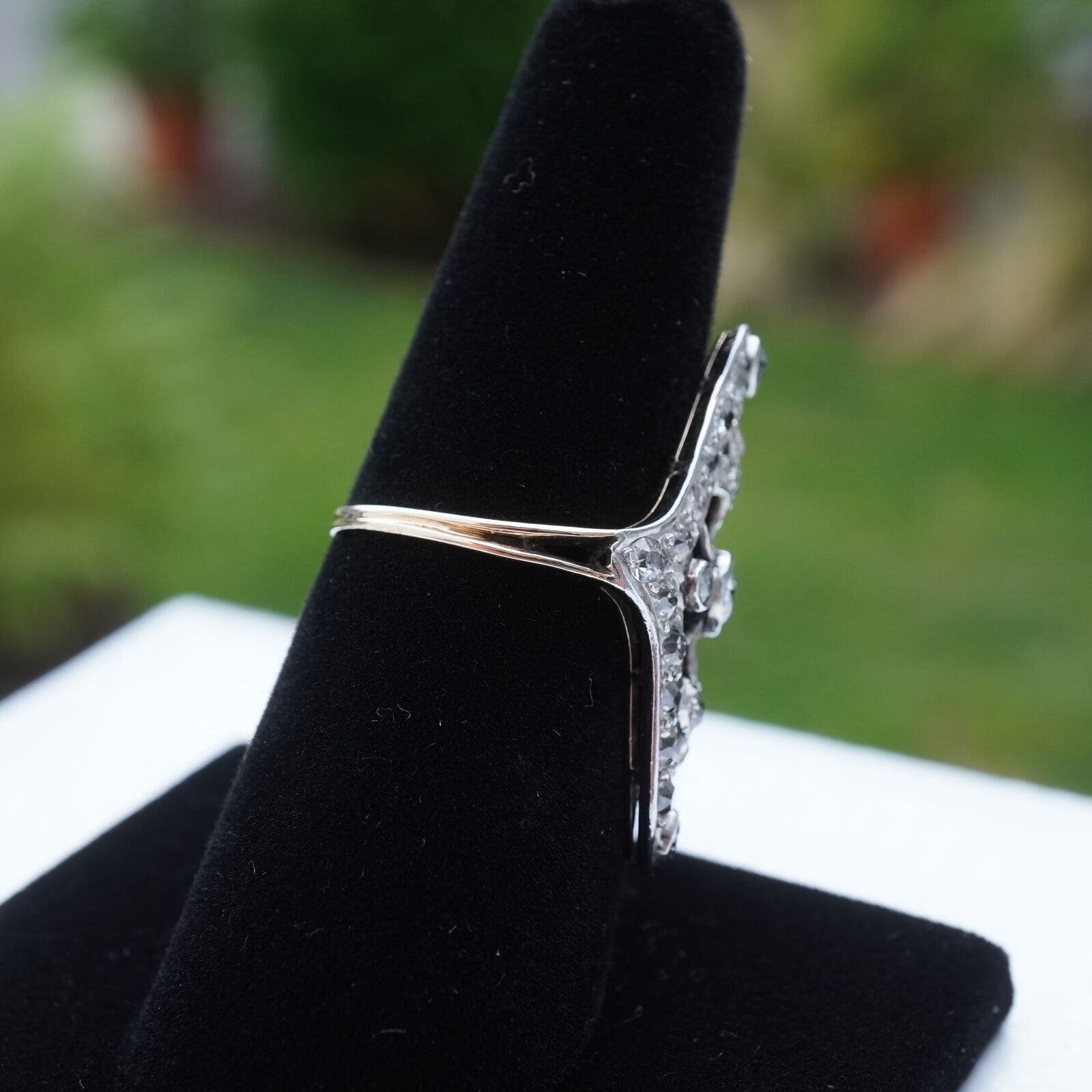 Dazzling Antique Edwardian 1900's 14k Solid Yellow Gold Diamond Ring