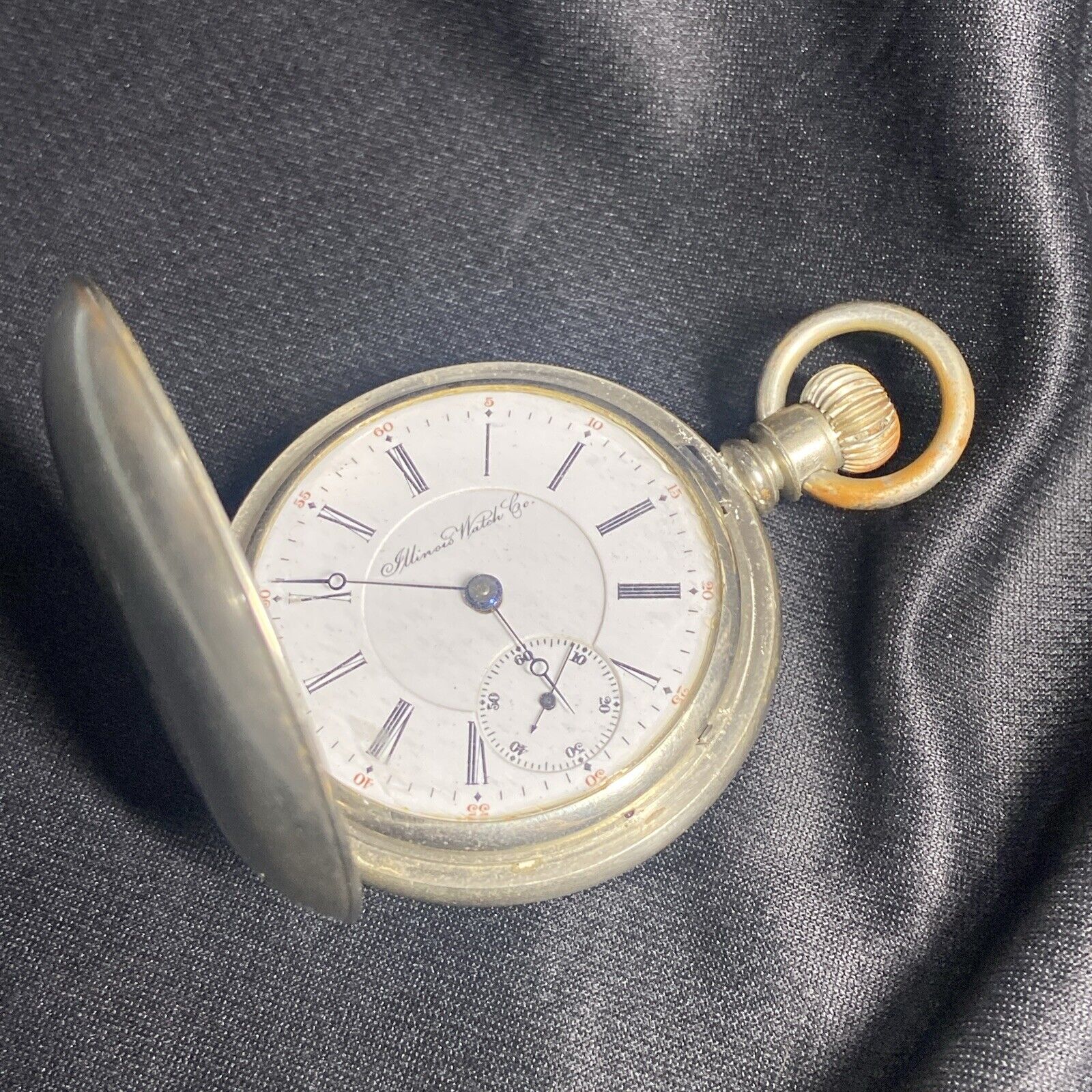 Illinois Pocket Watch Lever Set 18s 17j Silverine Cantonic 1900’s Parts Repair