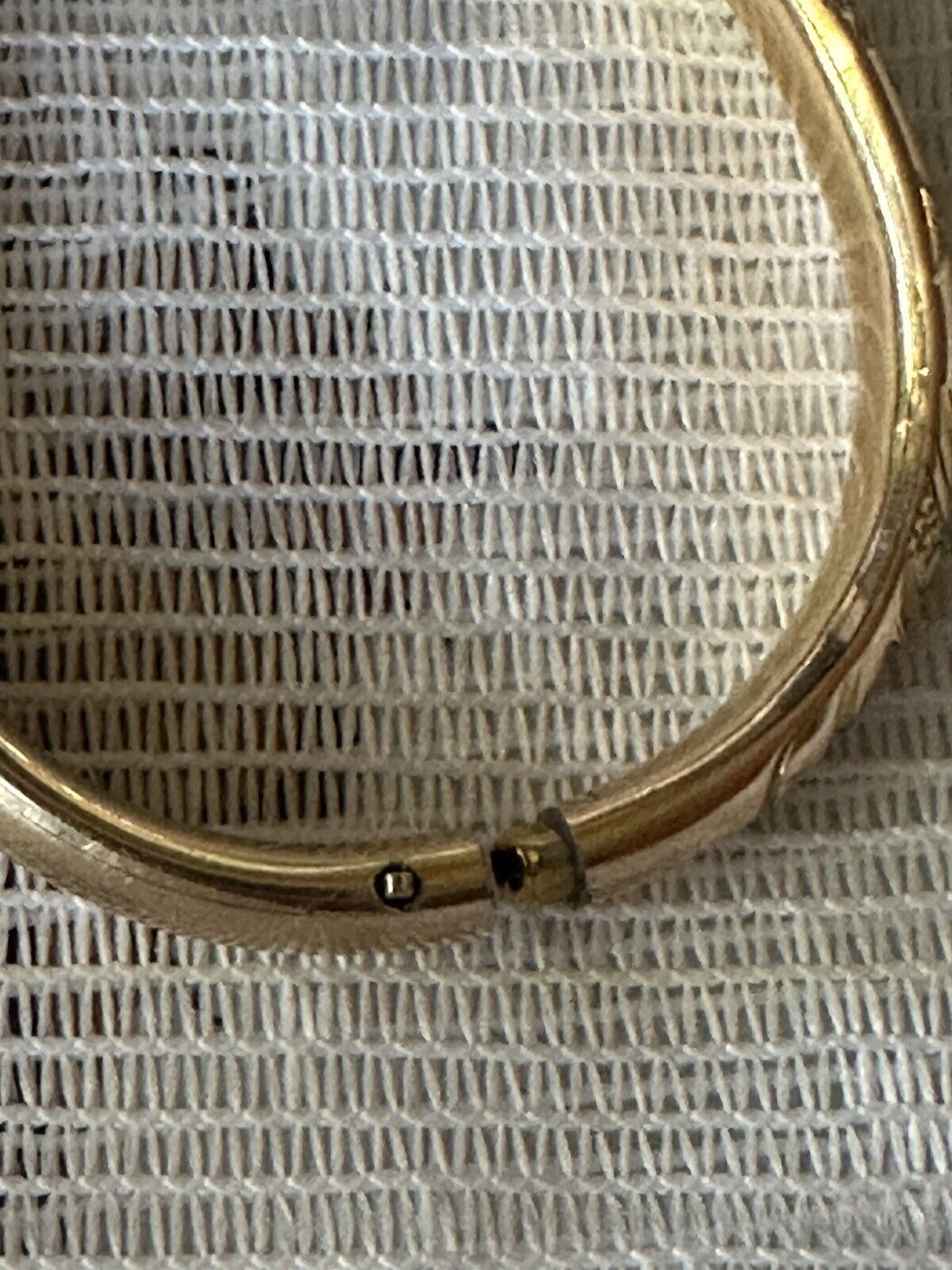 Antique 14K Yellow Gold Childs Baby Latch Bangle Bracelet 1900s Etched Floral