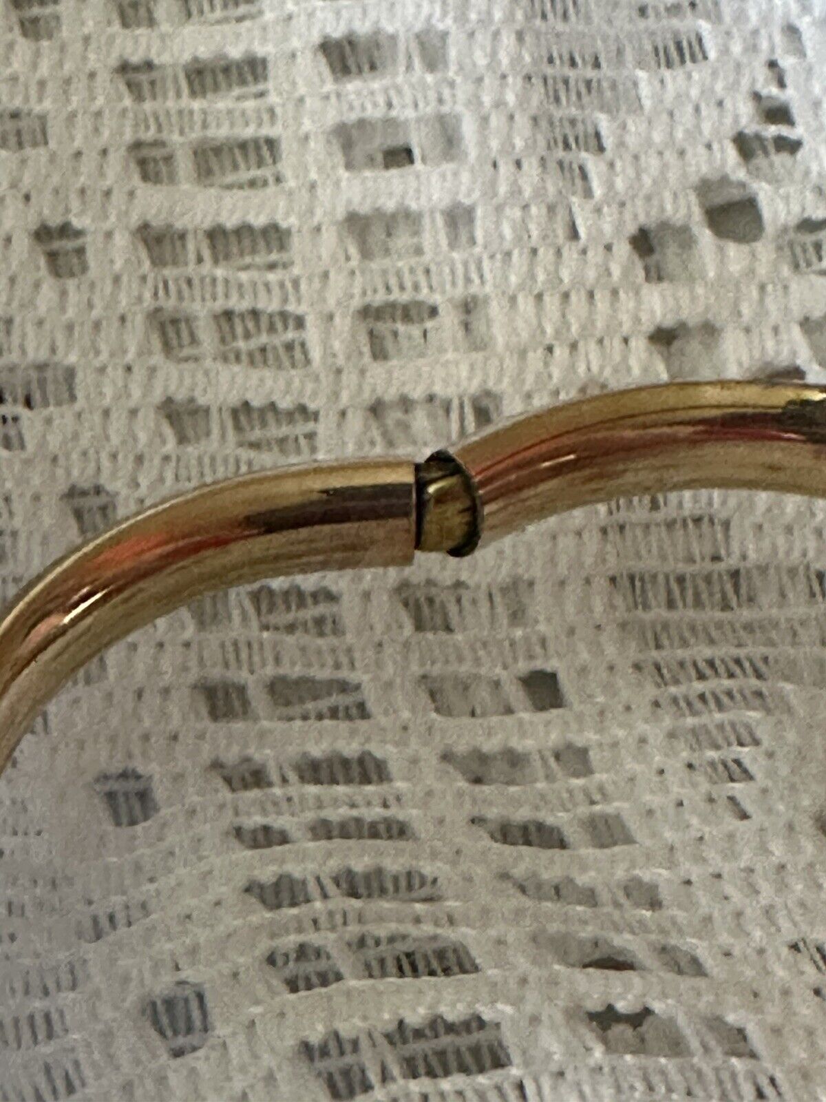 Antique 14K Yellow Gold Childs Baby Latch Bangle Bracelet 1900s Etched Floral