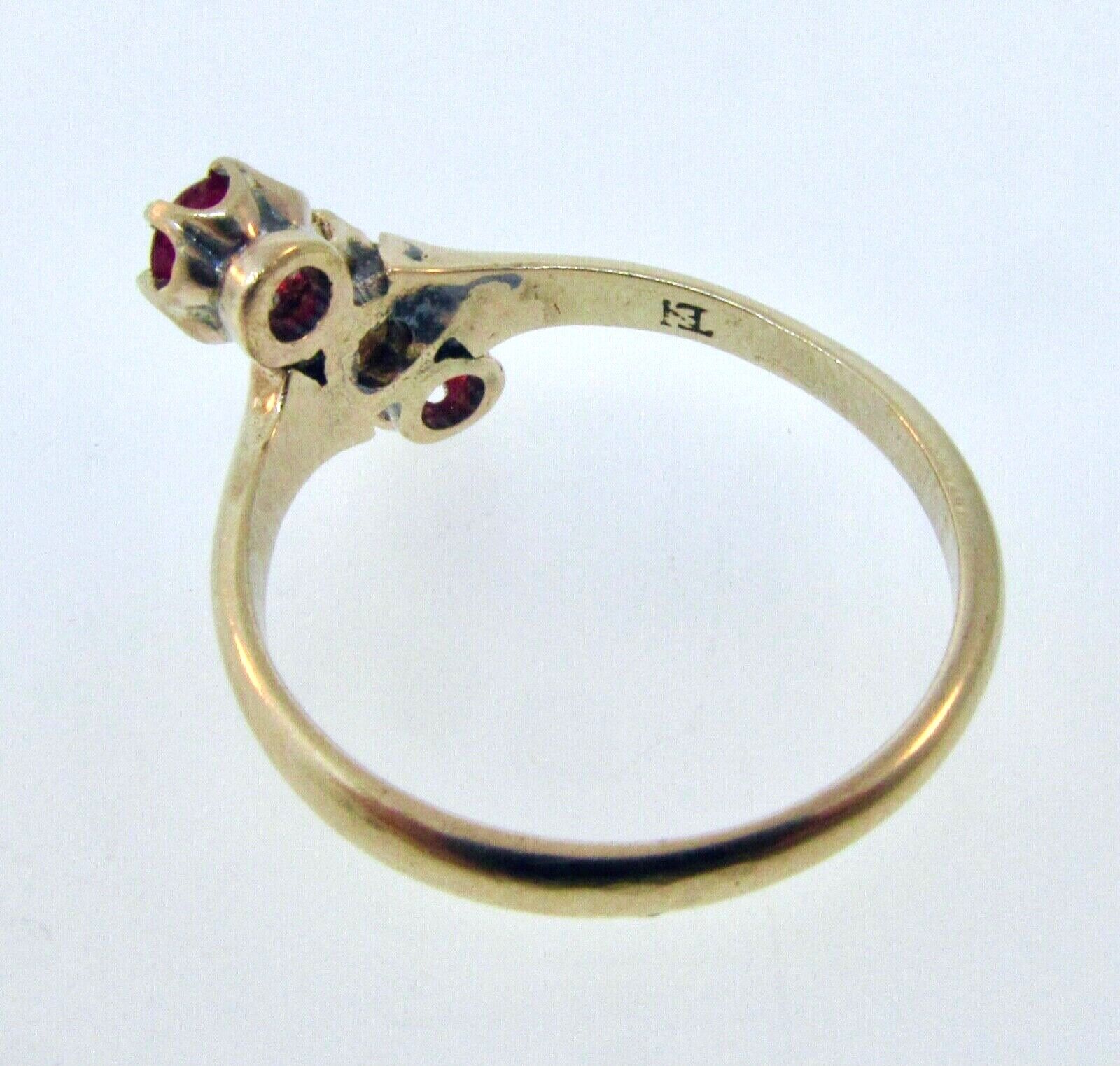 Antique Victorian 1800's 10K Yellow Gold Opal & Ruby Ring