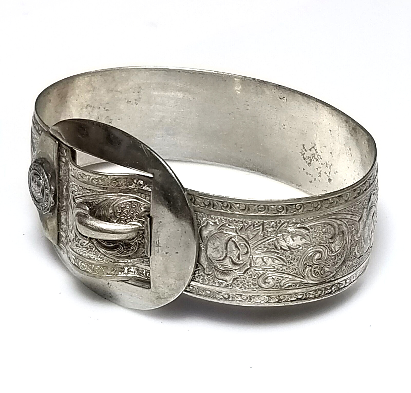 RARE Antique Silver Buckle Bracelet COLLEGE of WILLIAM & MARY Seal 1693