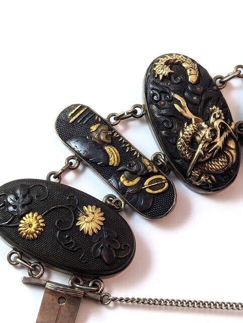 Antique Shakudo Bracelet, 1900's, Vintage Jewelry