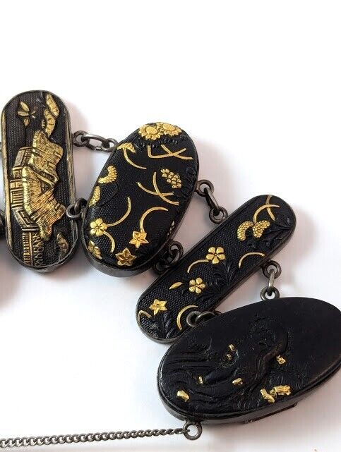 Antique Shakudo Bracelet, 1900's, Vintage Jewelry