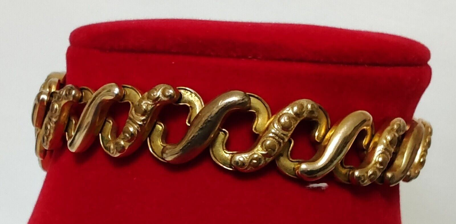 Antique Gold Filled American Queen Sweet Heart Pittman & Keeler Bracelet 1900s