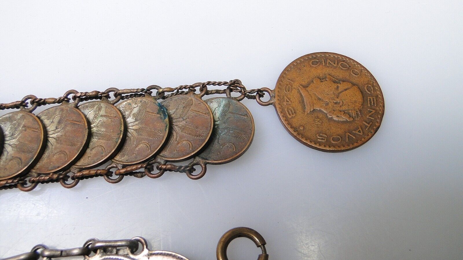 Vintage Coin Bracelets 1900s Silver 40s Foreign Coins 4pc Bracelet Lot