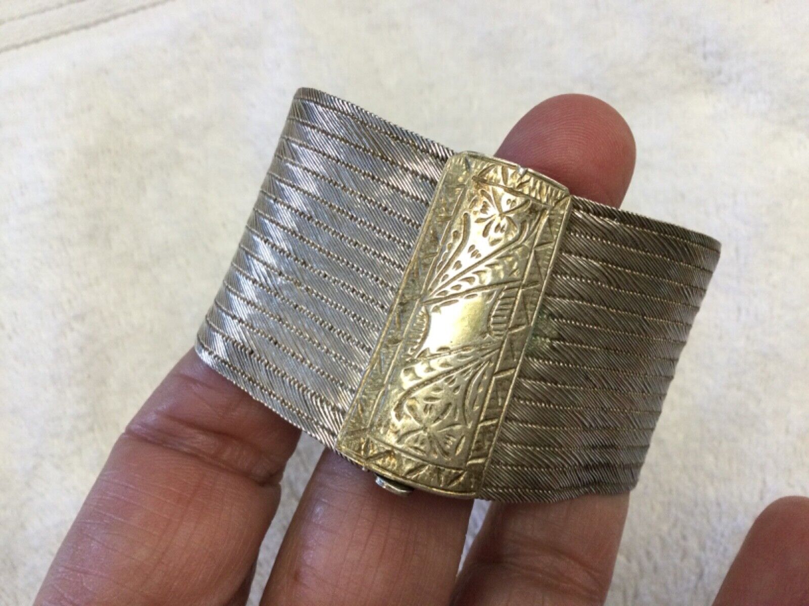 1900's Antique 900 Silver Bracelet Pin Hinge Closure Heirloom 36mm