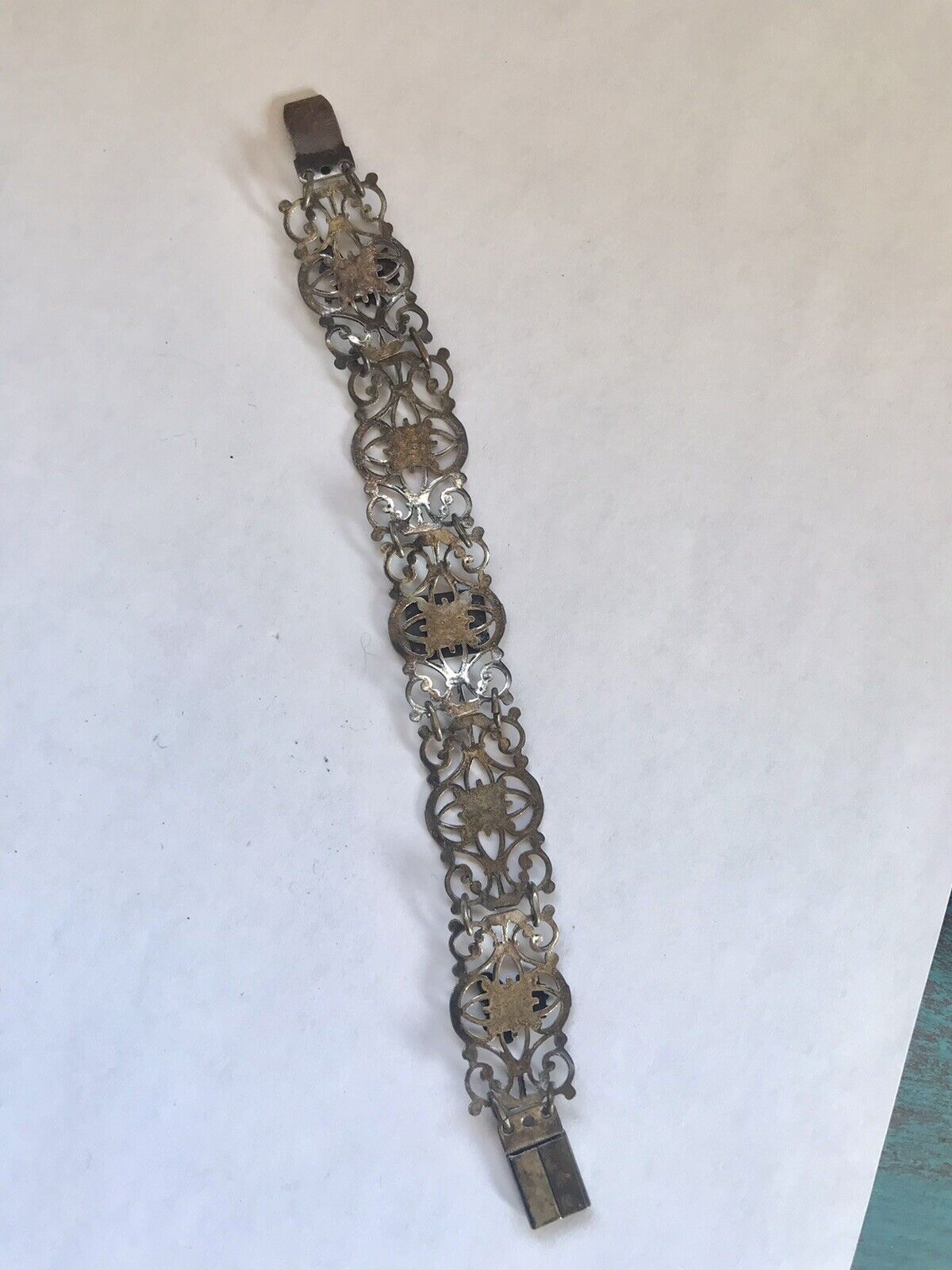1900's French Chateau de Blois Souvenir Bracelet  Fleur de Lis Dragon Swan