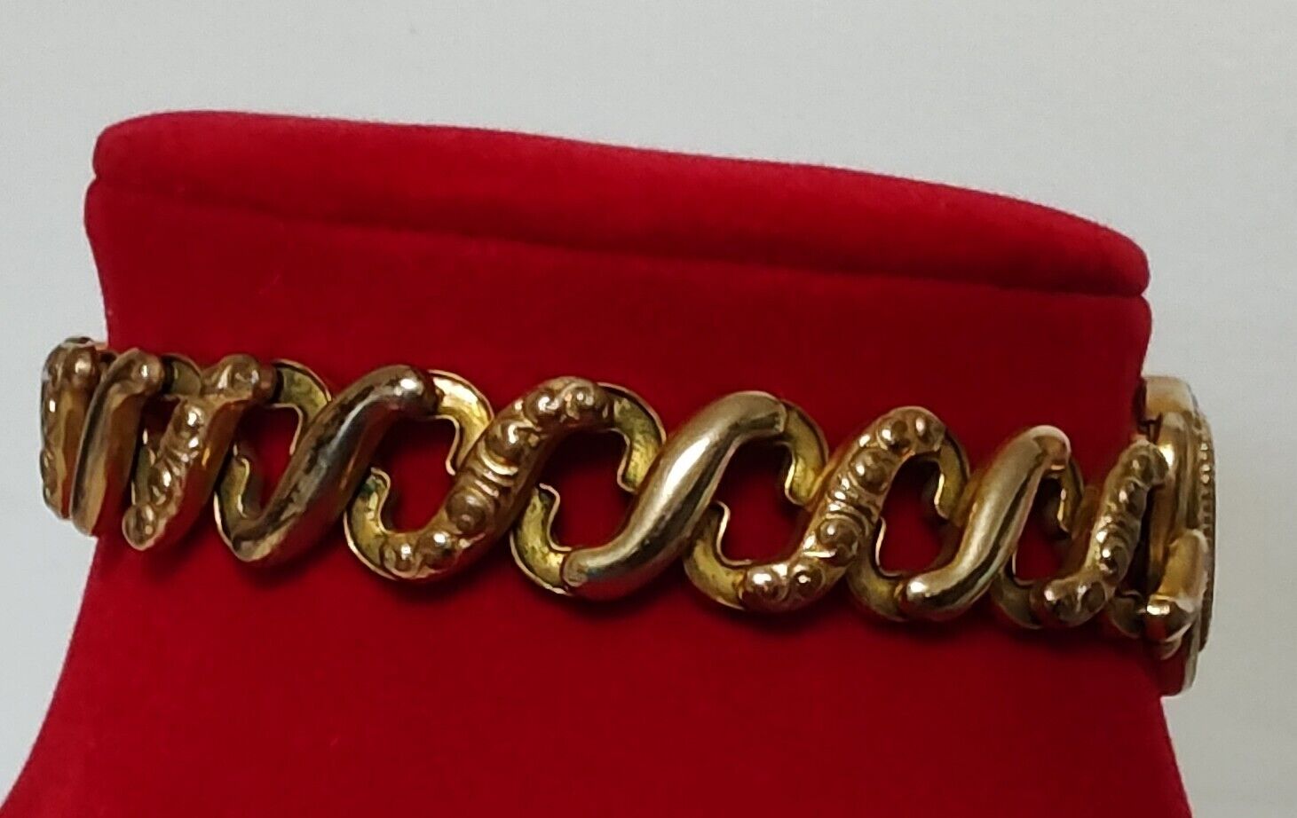 Antique Gold Filled American Queen Sweet Heart Pittman & Keeler Bracelet 1900s