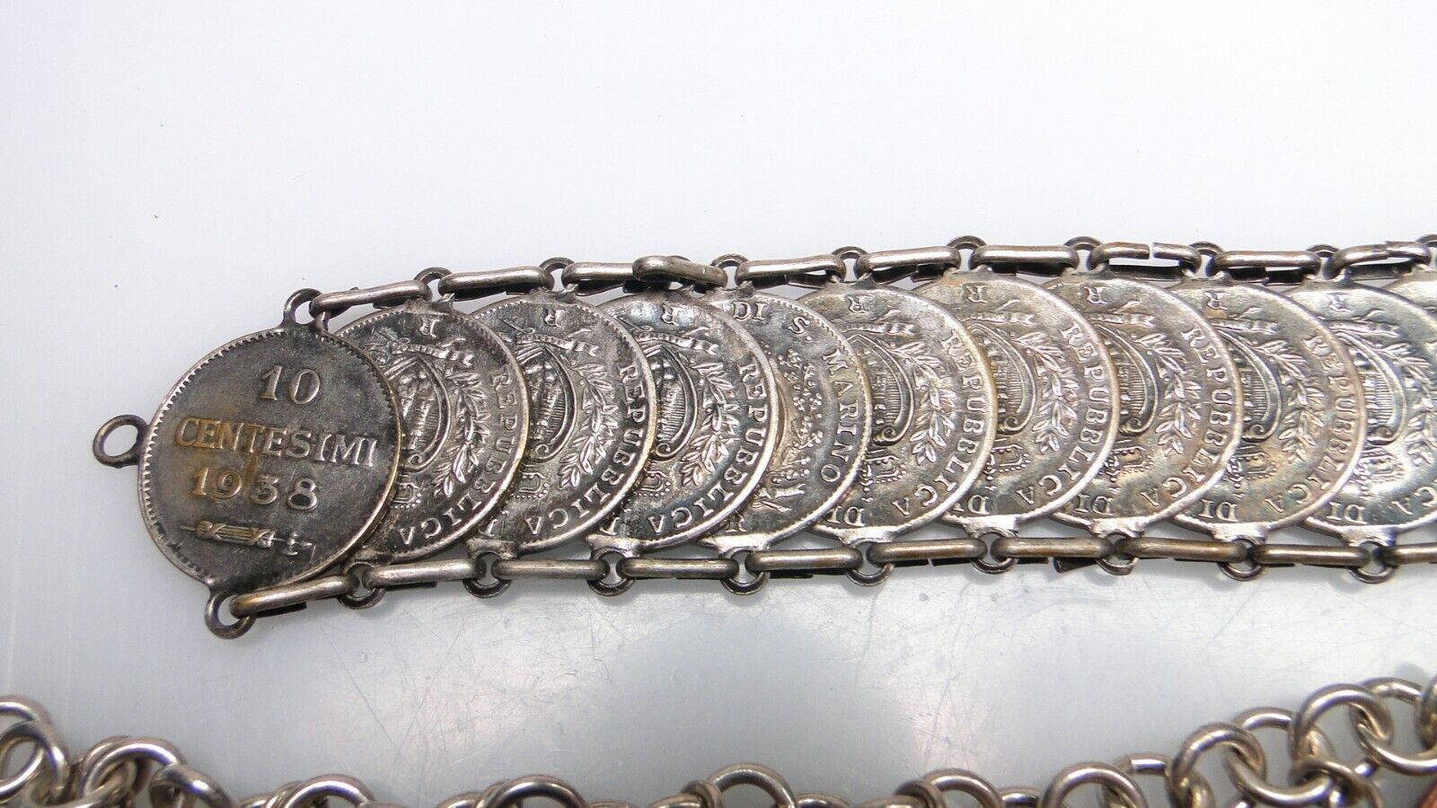 Vintage Coin Bracelets 1900s Silver 40s Foreign Coins 4pc Bracelet Lot