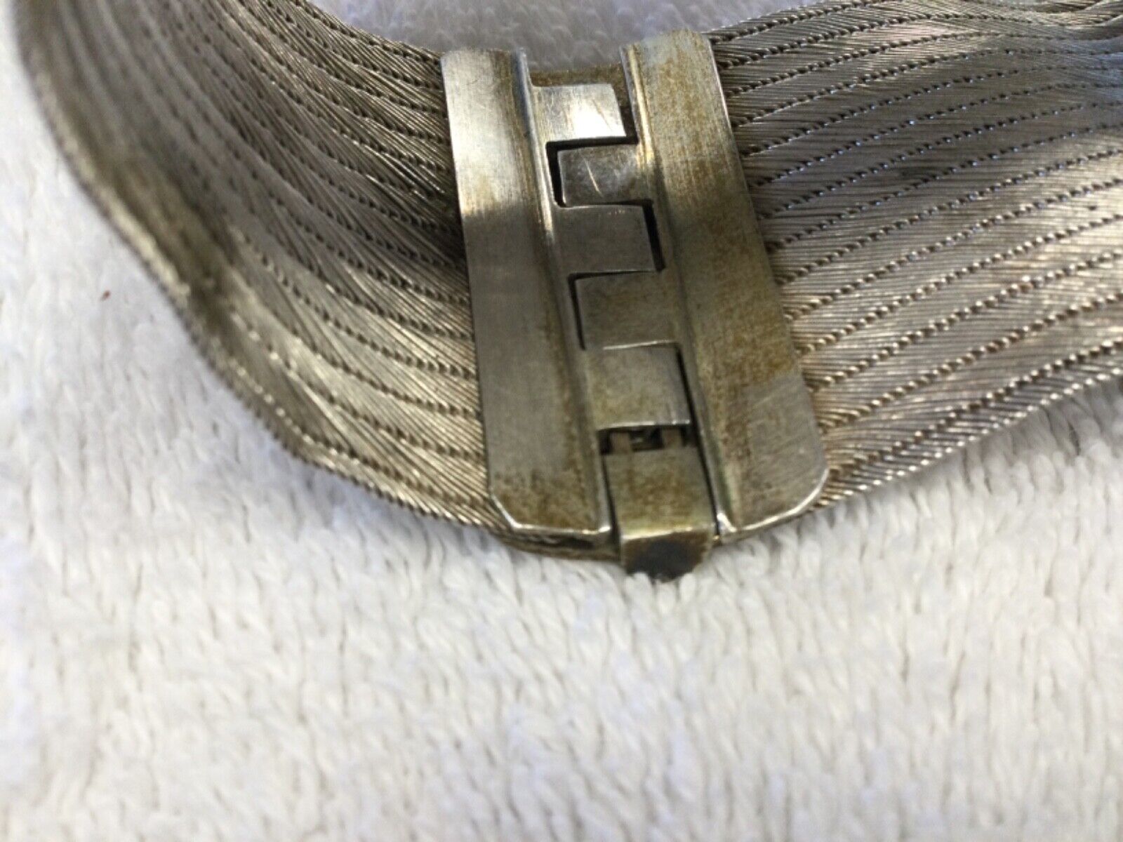 1900's Antique 900 Silver Bracelet Pin Hinge Closure Heirloom 36mm