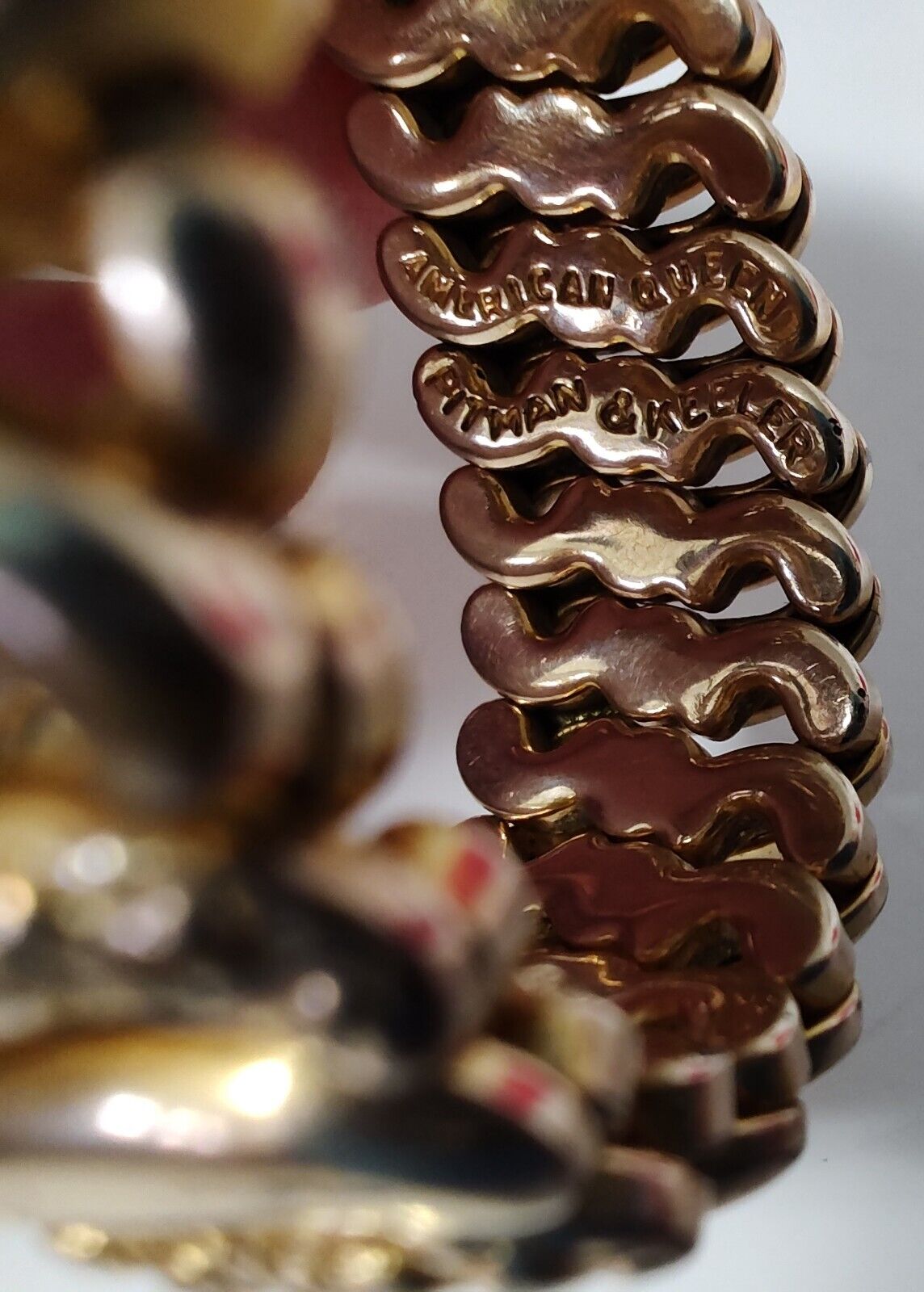 Antique Gold Filled American Queen Sweet Heart Pittman & Keeler Bracelet 1900s