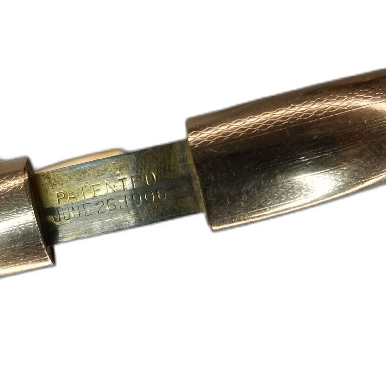 1900s Antique Etched Hidden Clasp Bangle Bracelet Gold Filled Signed H & H