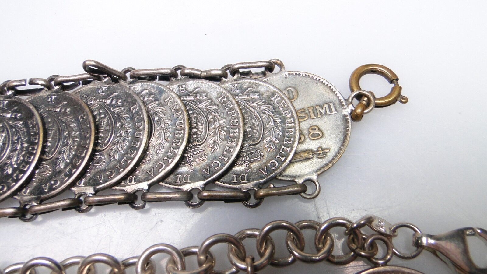 Vintage Coin Bracelets 1900s Silver 40s Foreign Coins 4pc Bracelet Lot