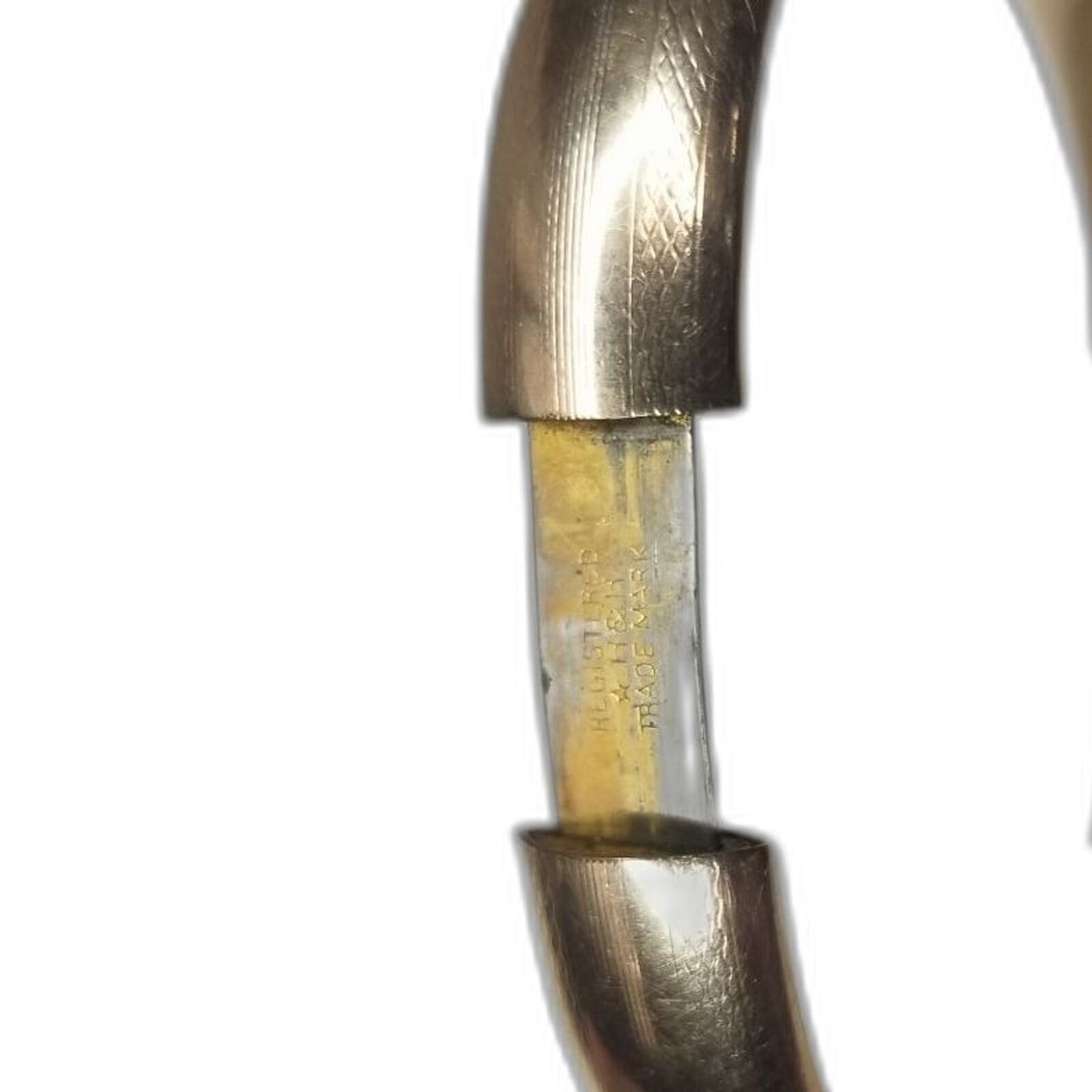 1900s Antique Etched Hidden Clasp Bangle Bracelet Gold Filled Signed H & H