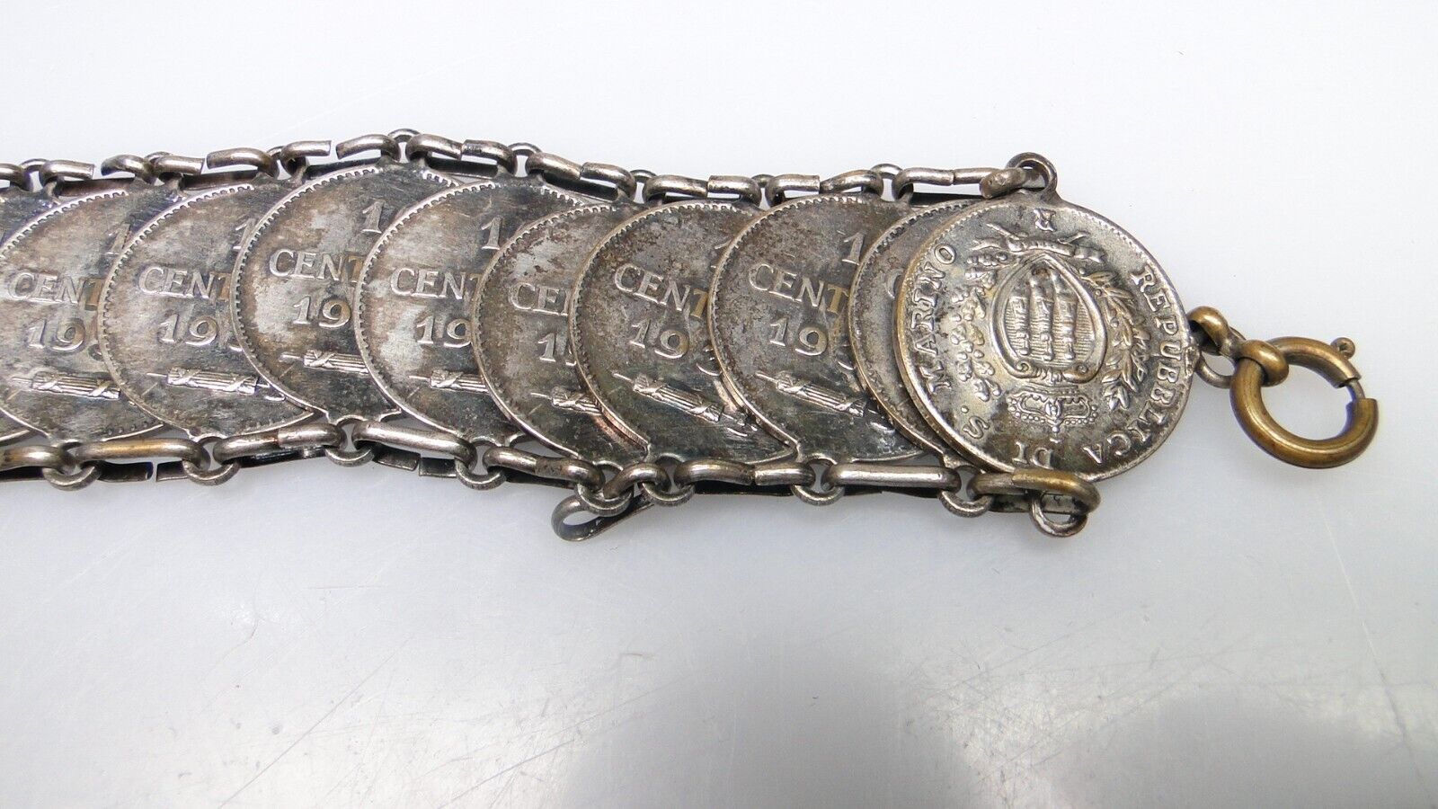 Vintage Coin Bracelets 1900s Silver 40s Foreign Coins 4pc Bracelet Lot