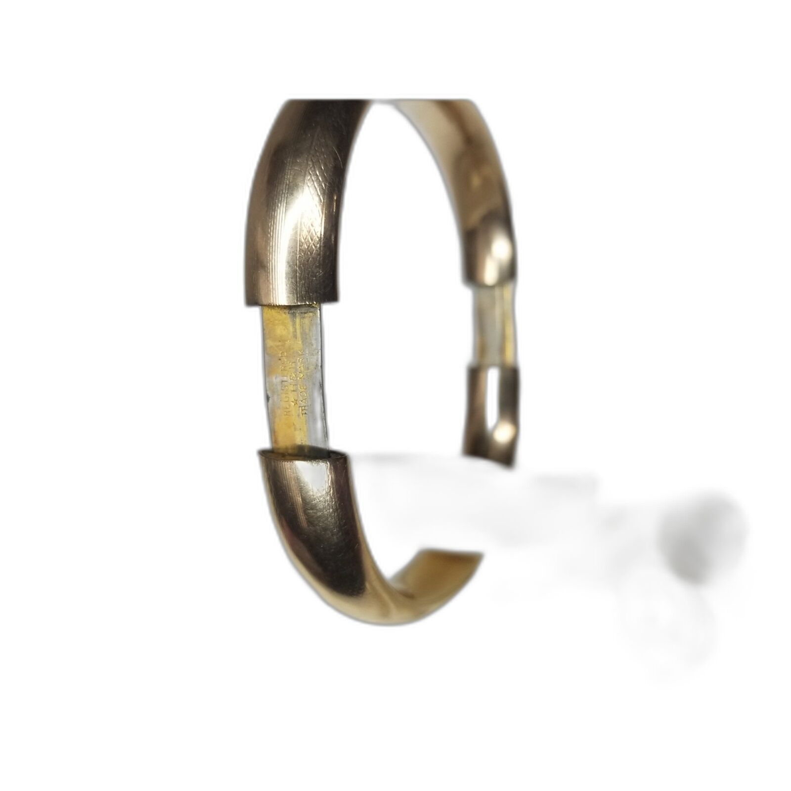 1900s Antique Etched Hidden Clasp Bangle Bracelet Gold Filled Signed H & H