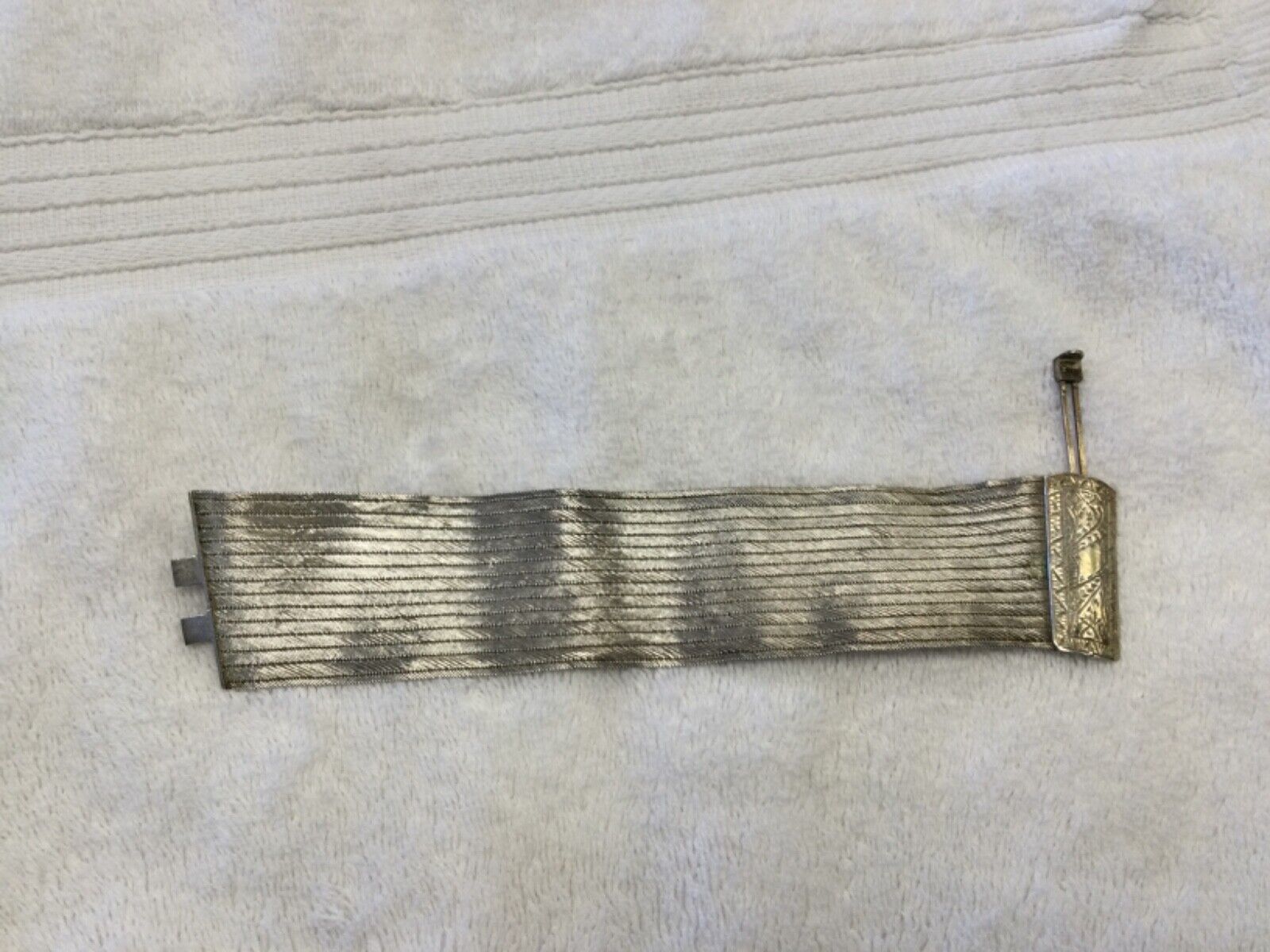 1900's Antique 900 Silver Bracelet Pin Hinge Closure Heirloom 36mm