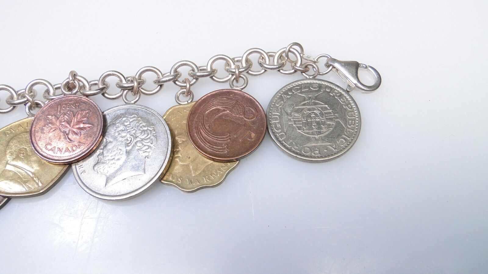 Vintage Coin Bracelets 1900s Silver 40s Foreign Coins 4pc Bracelet Lot