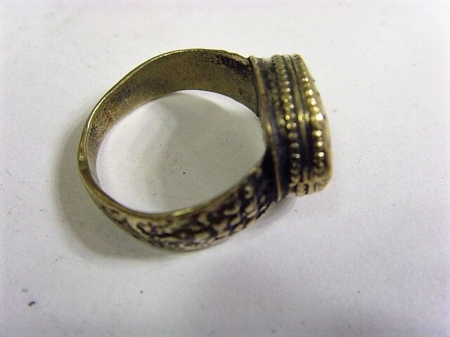 1800s antique Bedouin Nomad tribal ring 9.5 size central Asia religious 50227